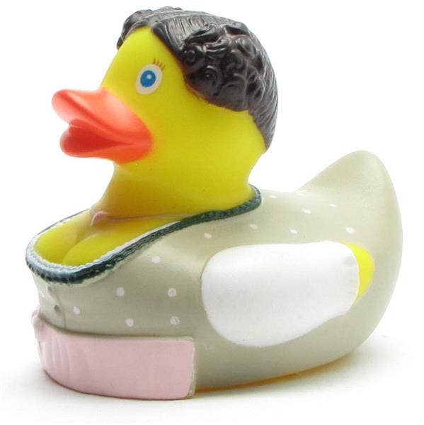 Zenzi rubber duck with pink apron - rubber duck