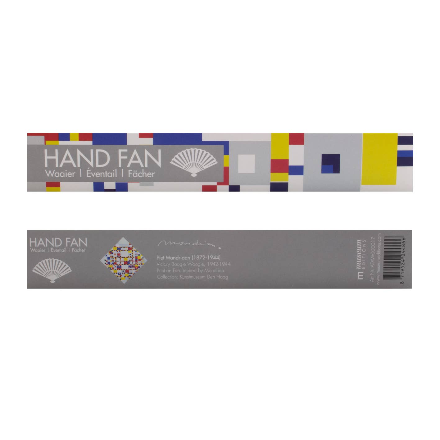 Hand Fan, Bamboo,  PIET Mondriaan