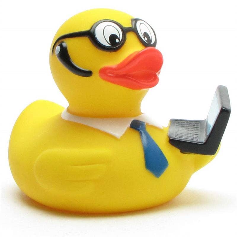 Rubber duck with notebook - rubber duck