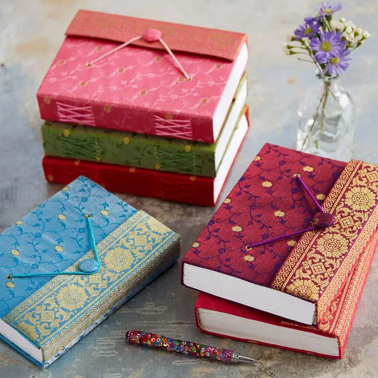 Handmade Sari Journal - Fabric Journal Notebook