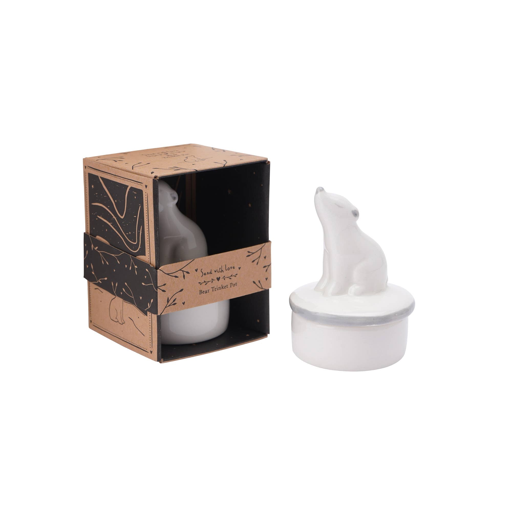 Send With Love Ceramic Bear Trinket Pot
