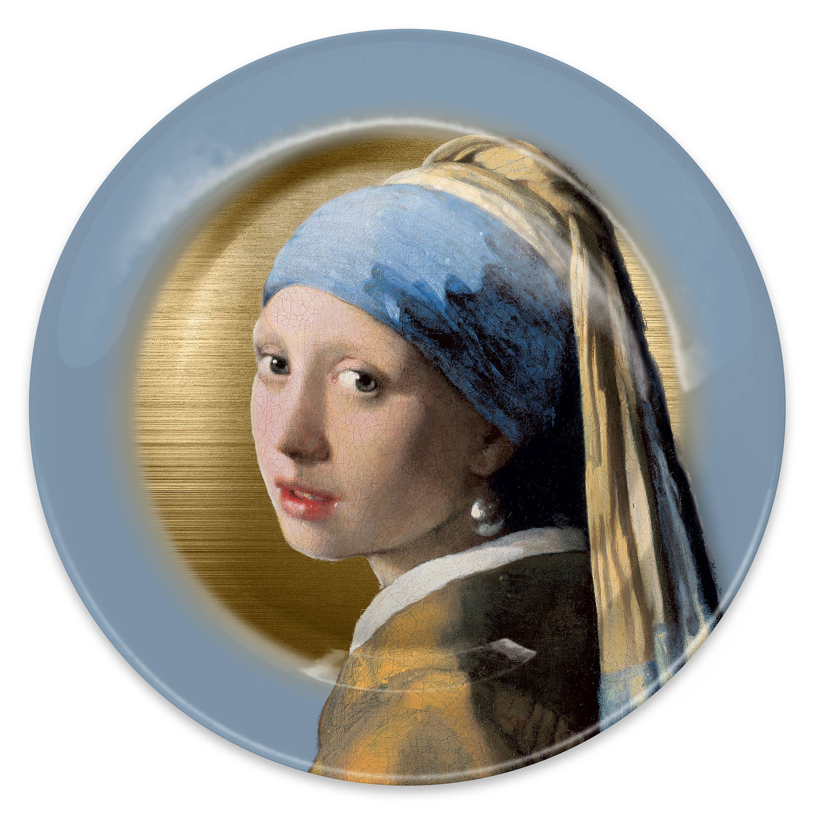 Metal Plate Girl with the Pearl by Vermeer 26cm