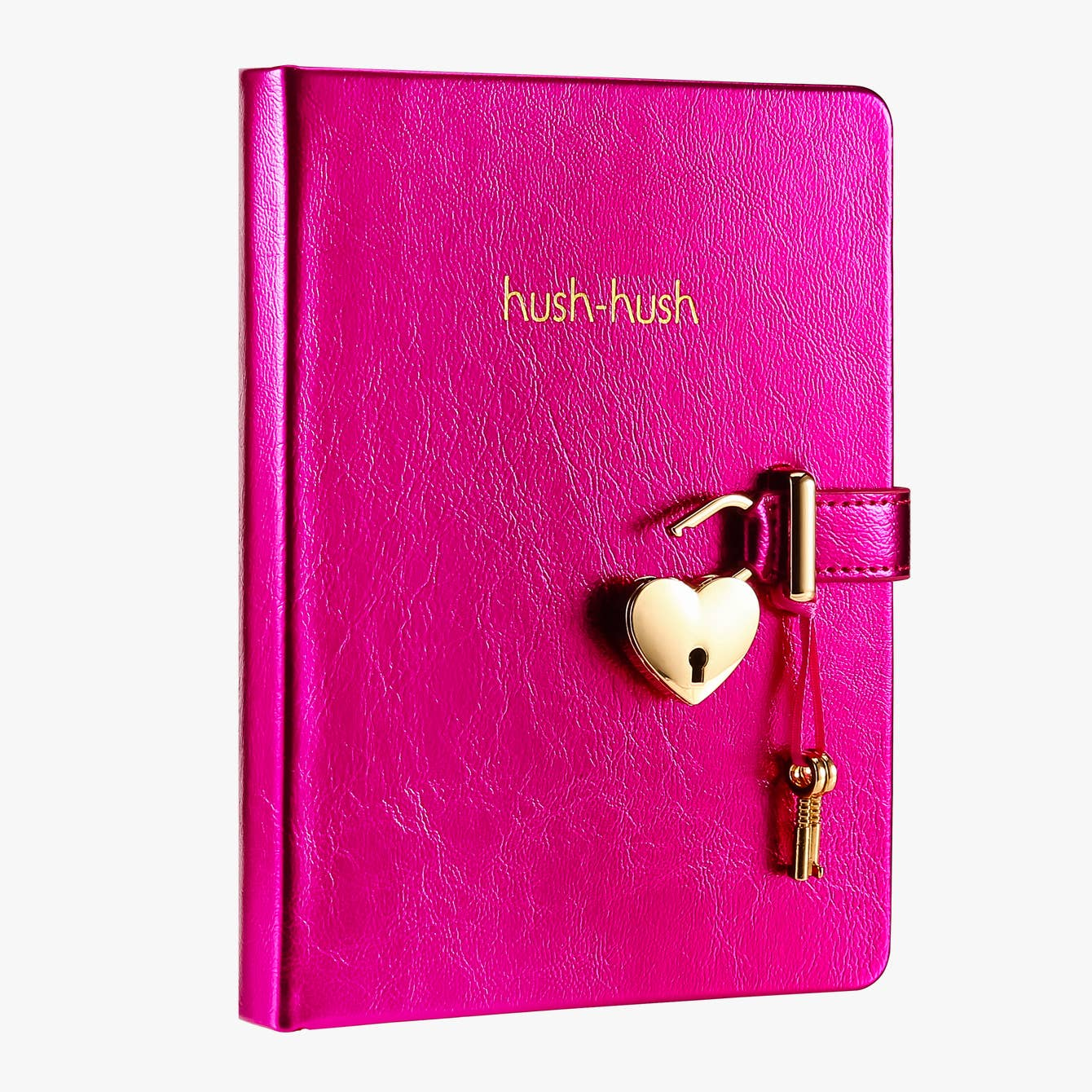 Heart Lock Journal for Girls with 2 Keys (Metallic Magenta)