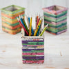Load image into Gallery viewer, Recycled Newspaper Square Pencil Holder