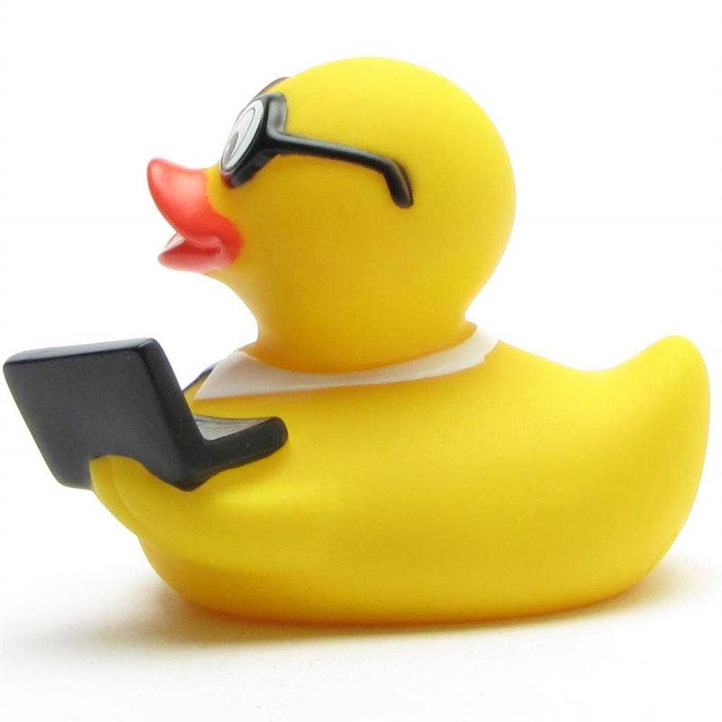 Rubber duck with notebook - rubber duck