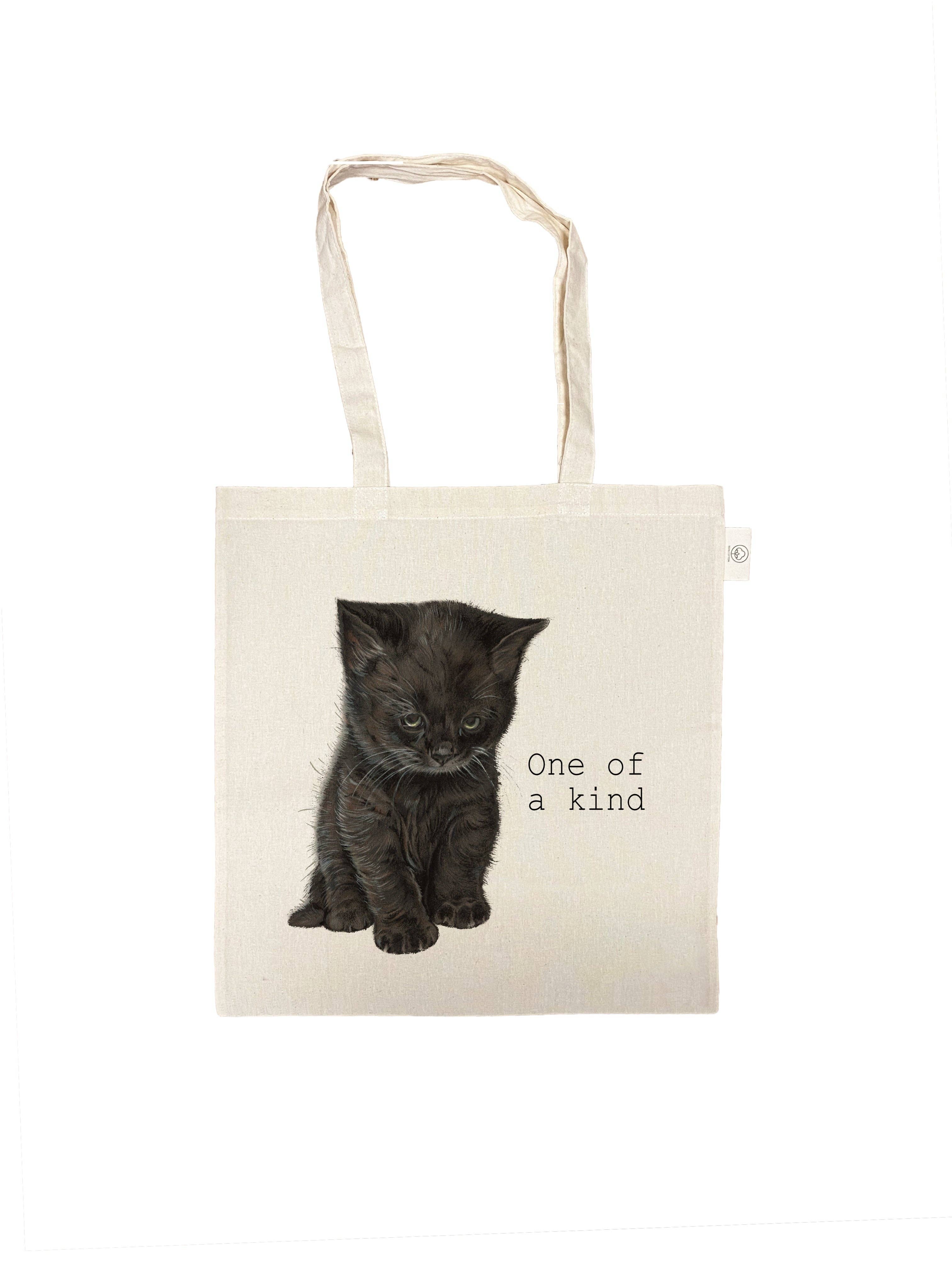 Cotton Bag - Cat Series - Black Kitten