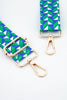 Geometric Chevron Print Bag Strap in Green & Blue