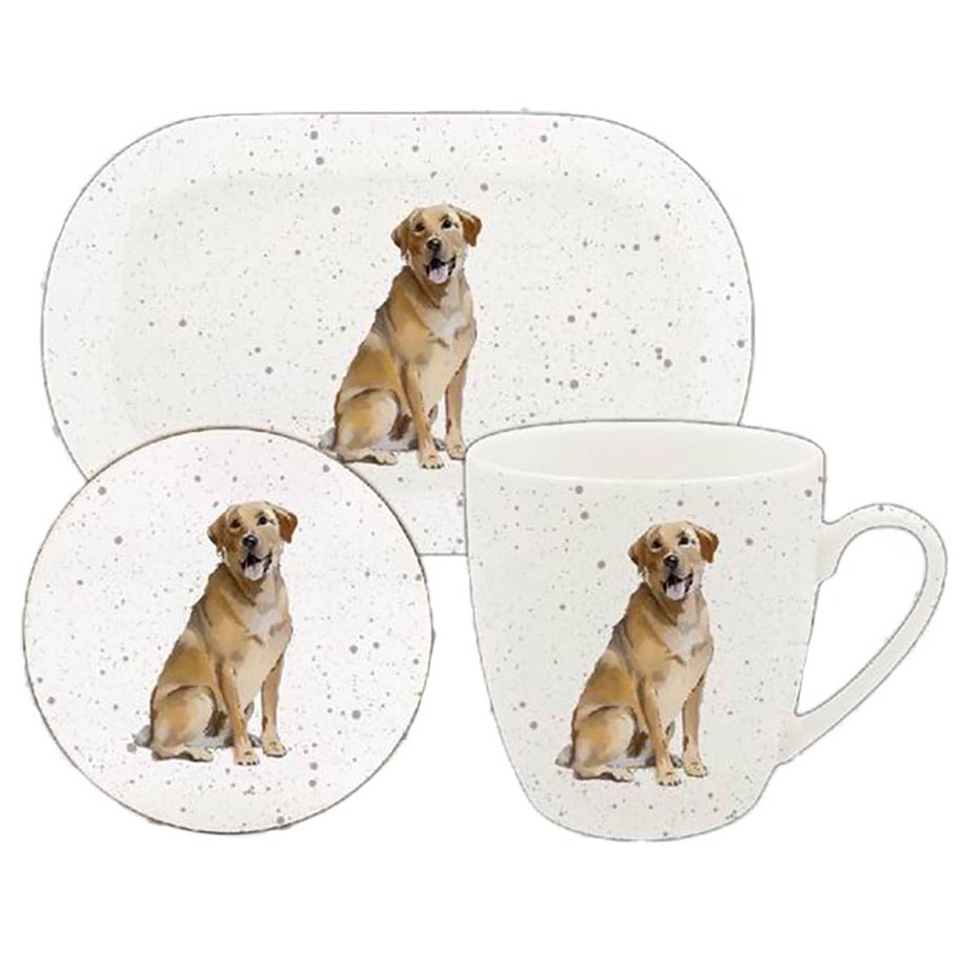 Waggy Tails 3 Piece Mug Set Golden Labrador