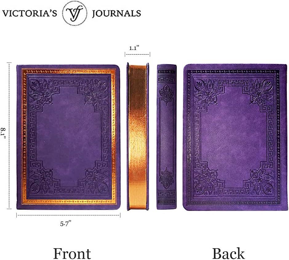 Victoria's Journals Antique Style Diary Hard Cover (Purple)