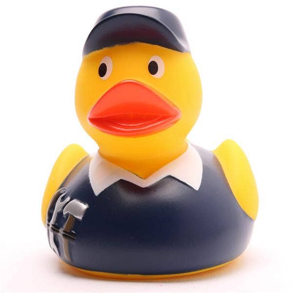 Rubber duck janitor in a boiler suit - rubber duck