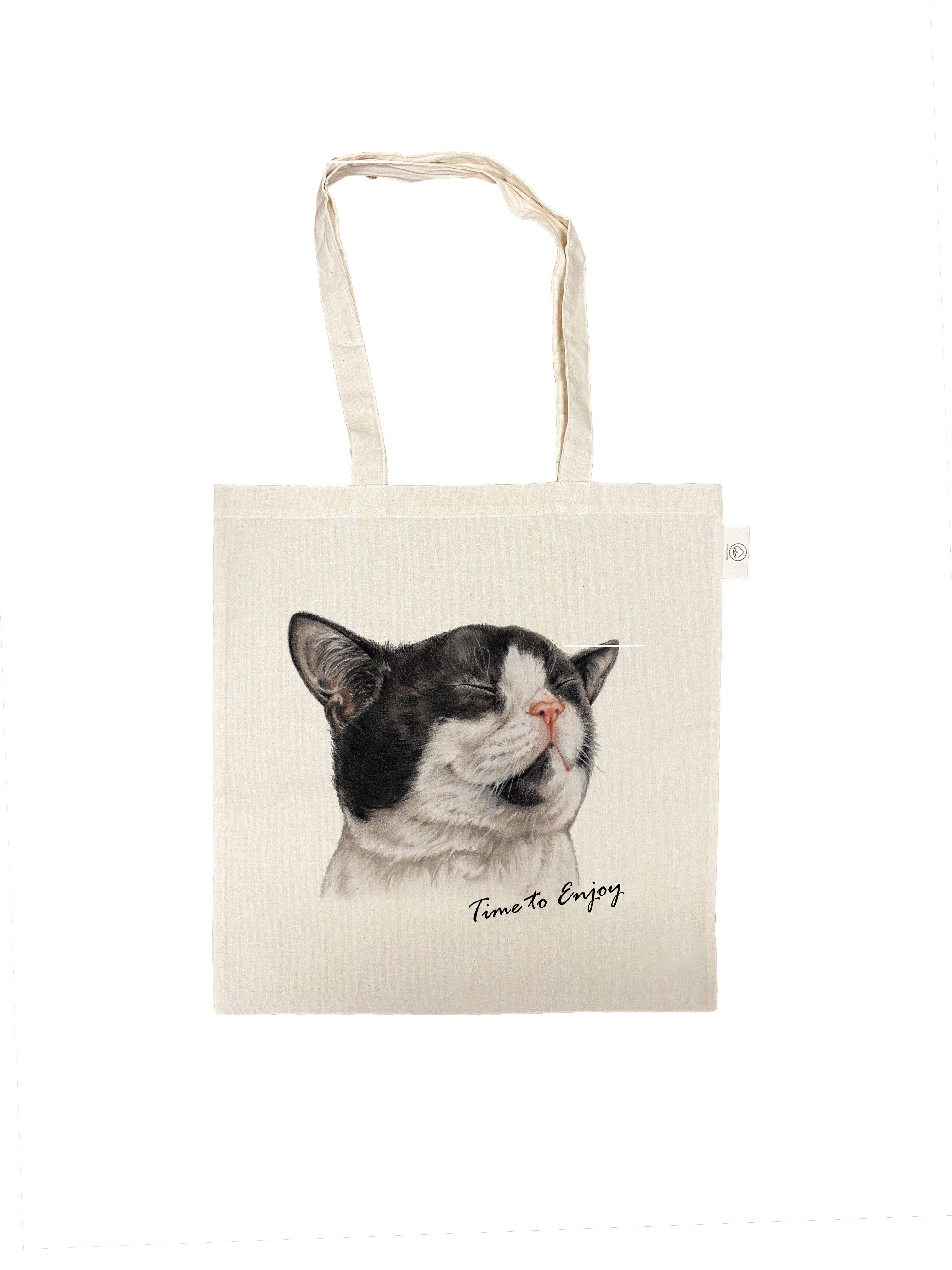 Cotton bag - Cat Series - Time to Enjoy