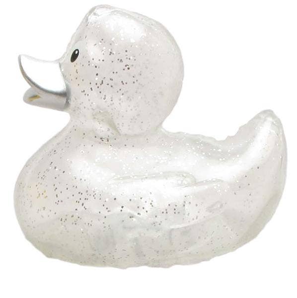 Glitter silver rubber duck - rubber duck