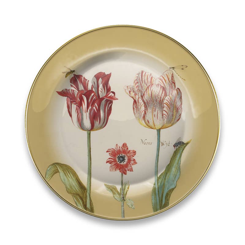 Metal Plate Marrel Tulips Yellow 16cm