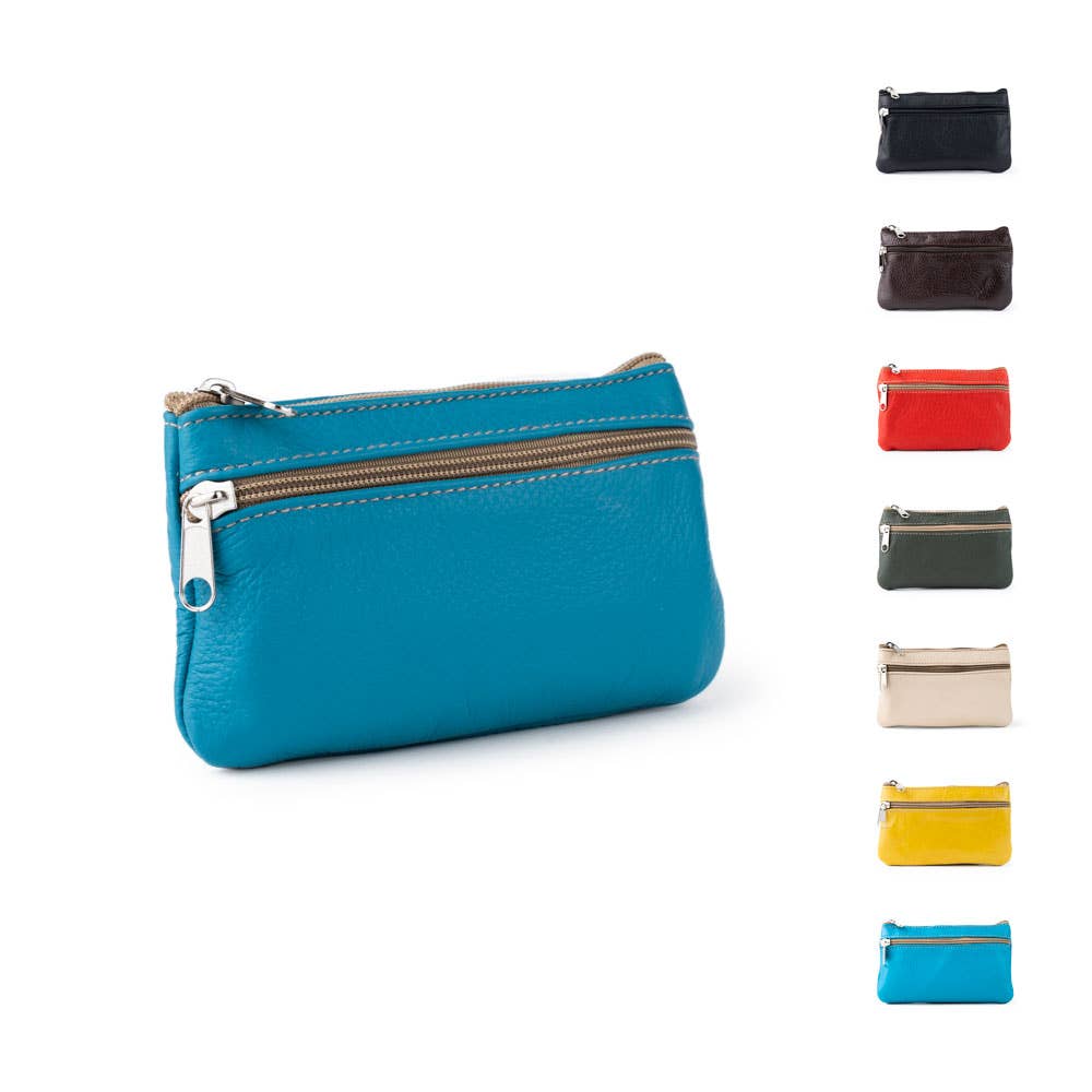 Economic 3-Zip Leather Purse - M