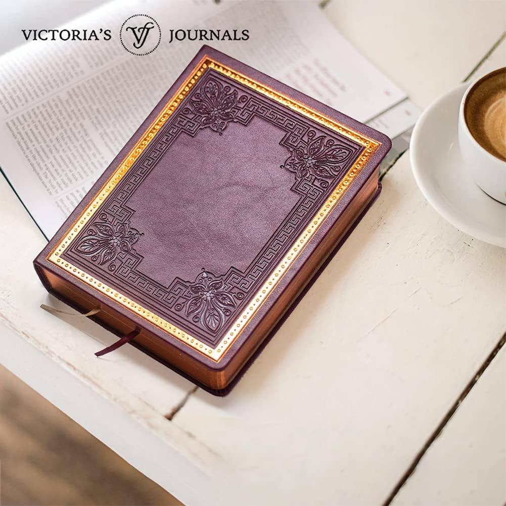 Victoria's Journals Antique Style Diary Hard Cover Burgundy