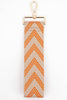 Two Tone Chevron Print Woven Wrist Strap in Orange