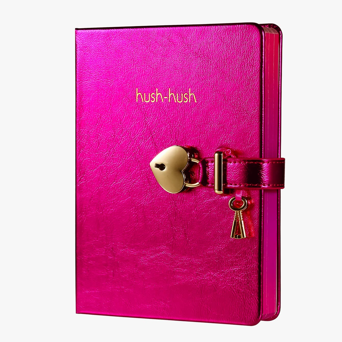 Heart Lock Journal for Girls with 2 Keys (Metallic Magenta)