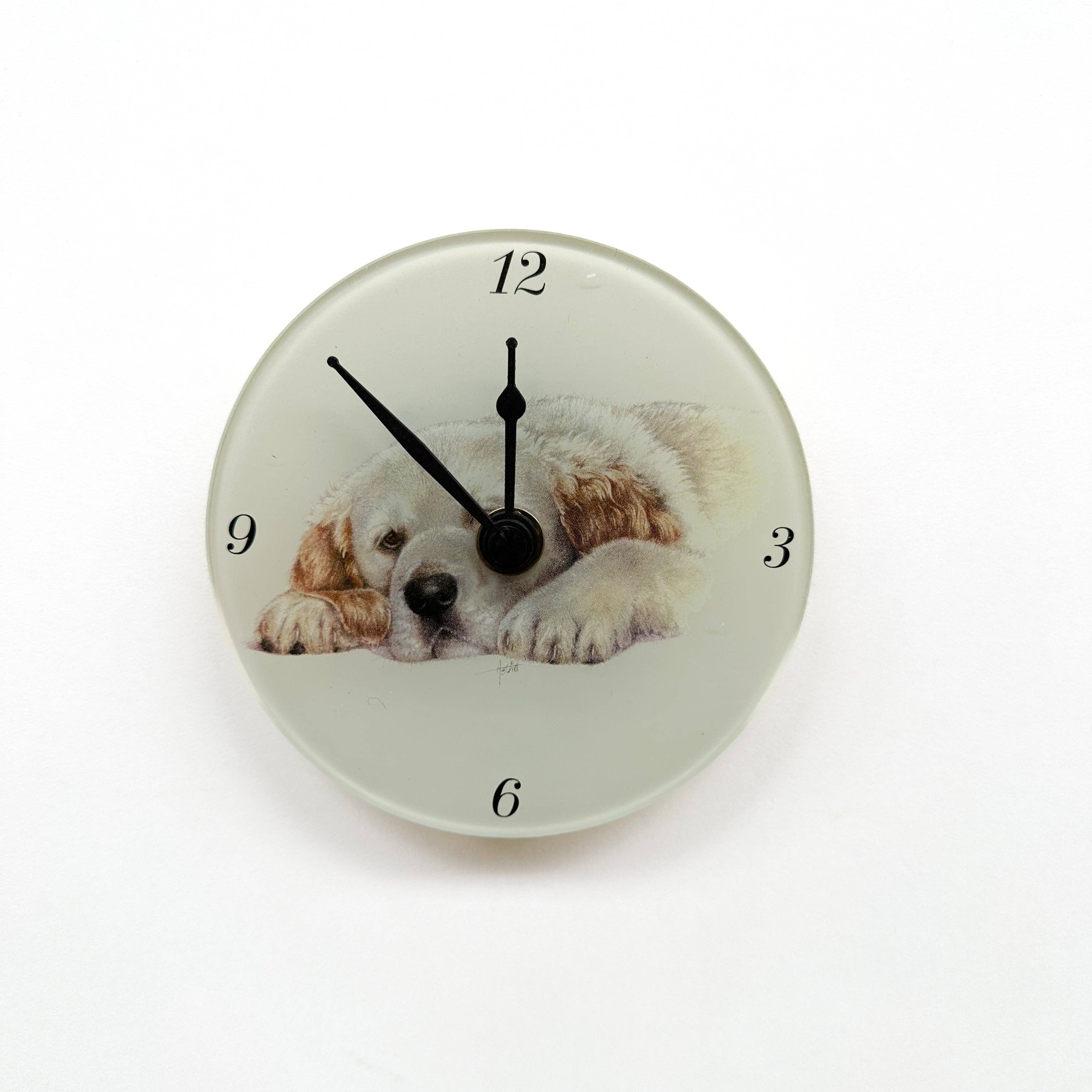 Reclining Golden Retriever Clock