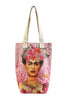 Frida Kahlo Floral Portrait Print Cotton Tote Bag (Pack Of 3