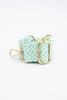 Woven Chevron Print Bag strap in Mint Green