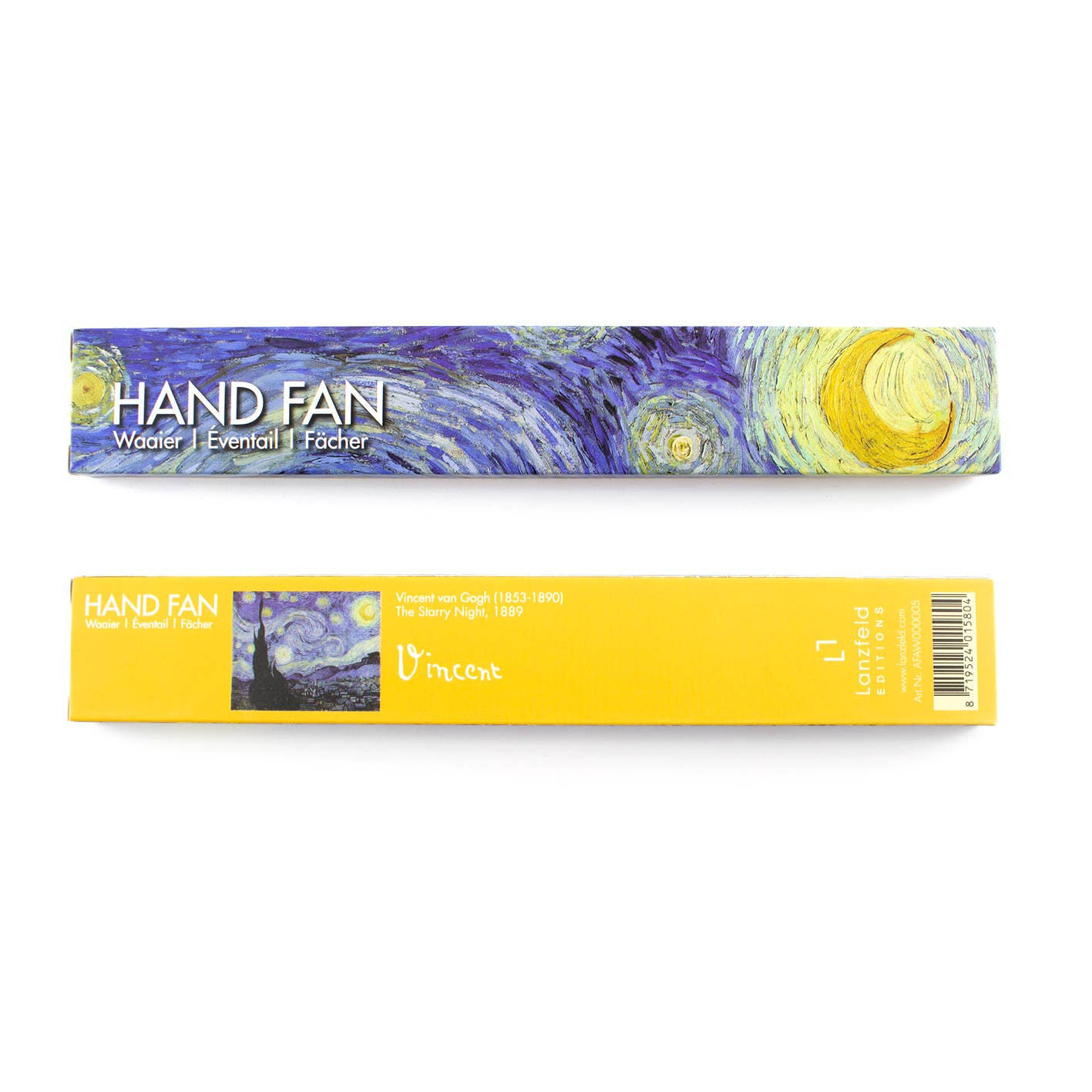 Hand Fan, Bamboo,  Van Gogh, A Starry Night