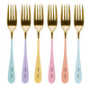 Pastel Rainbow Dessert Fork Set with Eyelashes