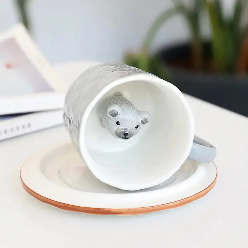 Cute Bear Cup and saucer, Kawaii Cup