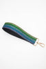 Glitter Striped Wrist Strap in Blue & Green