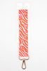 Two Tone Zebra & Lightning Bolt Wrist Strap in Pink & Orange