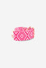 Two Tone Ikat Print Woven Bag Strap in Neon Pink