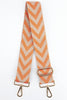 Woven Two Tone Chevron Print Bag Strap in Orange