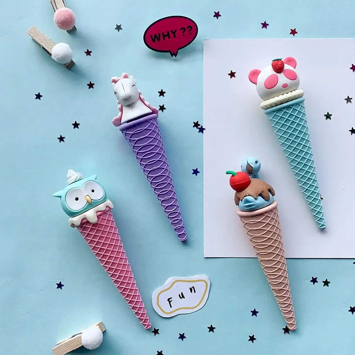 Kawaii Eraser, Animal Ice Cream Shaped Eraser