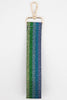 Glitter Striped Wrist Strap in Blue & Green