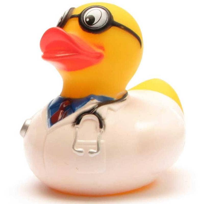 Rubber duck doctor with stetoscope - rubber duck