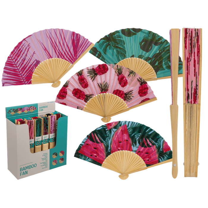 Fan, Tropical, 21 cm, bamboo,