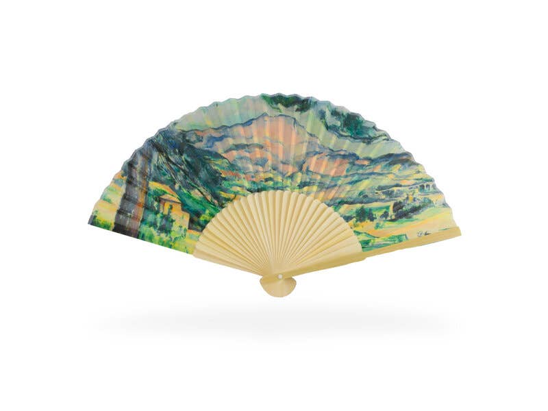 Hand Fan, Bamboo,  Cézanne, La Montagne Sainte-Victoire