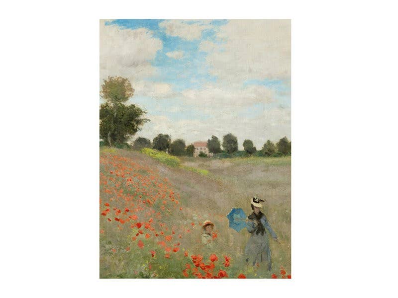 Artist journal sketchbook, Monet, Field With Poppies