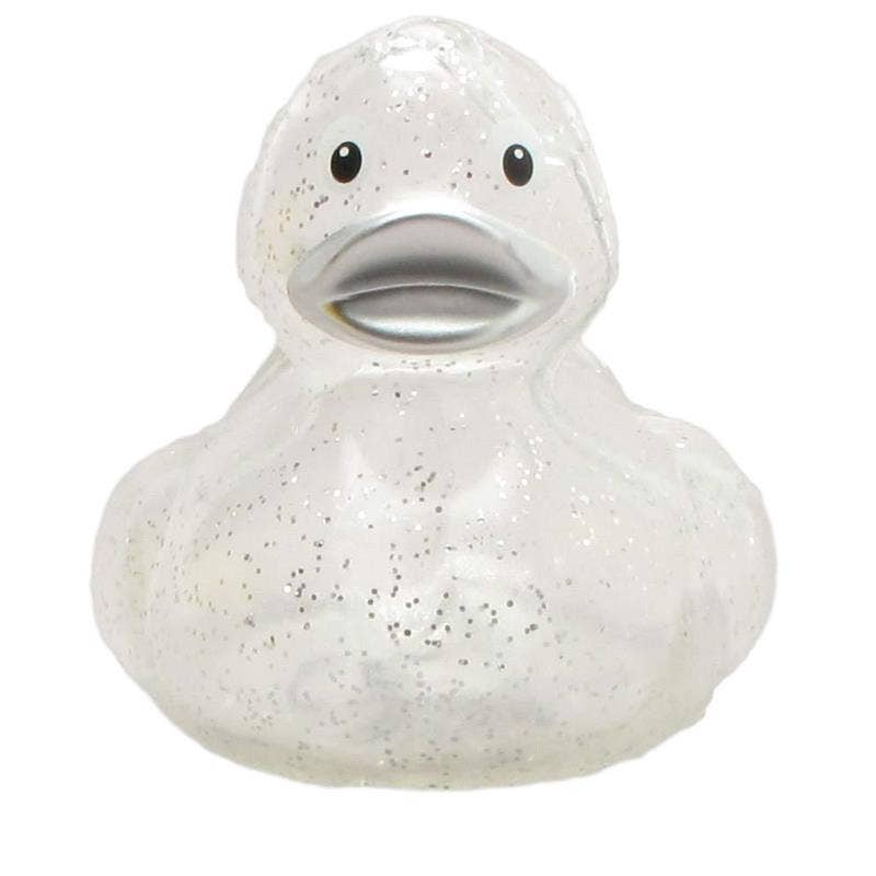 Glitter silver rubber duck - rubber duck