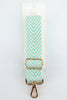 Woven Chevron Print Bag strap in Mint Green