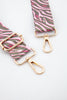 Two Tone Zebra and Lightning Bolt Bag Strap in Khaki & Pink