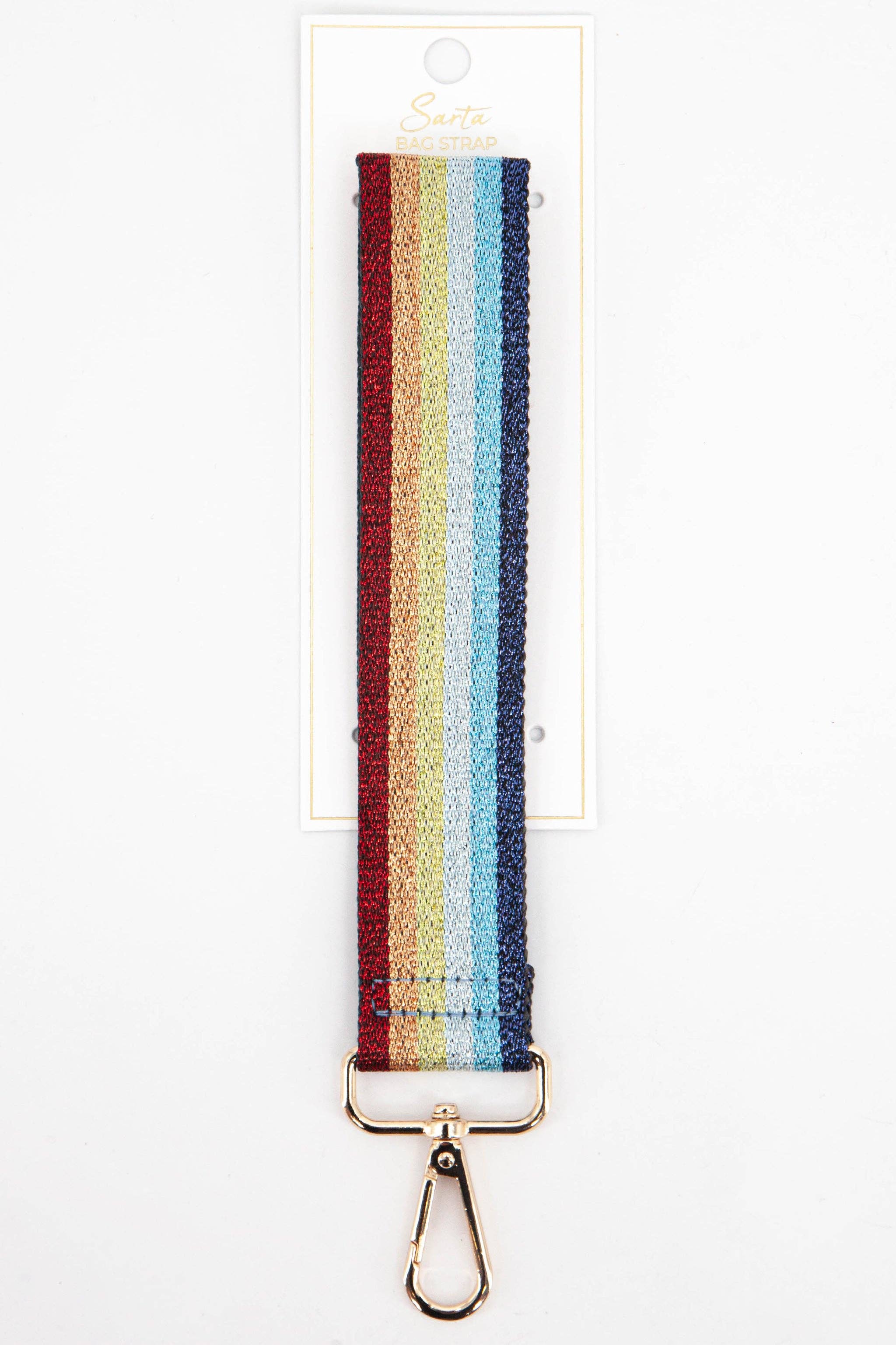 Rainbow Glitter Striped Wrist Strap in Multicolour