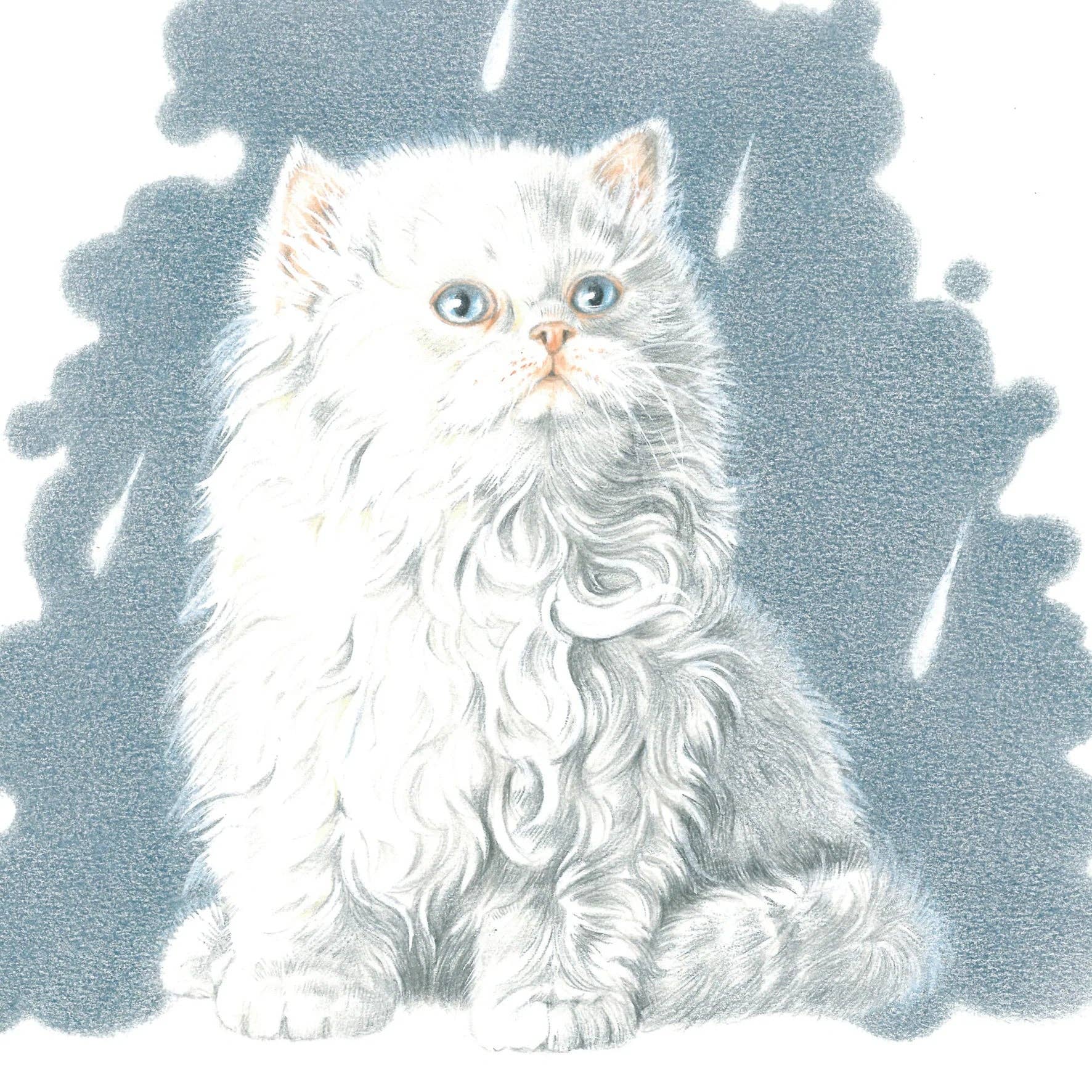 Square card - It's Raining Cat's - Persian Cat