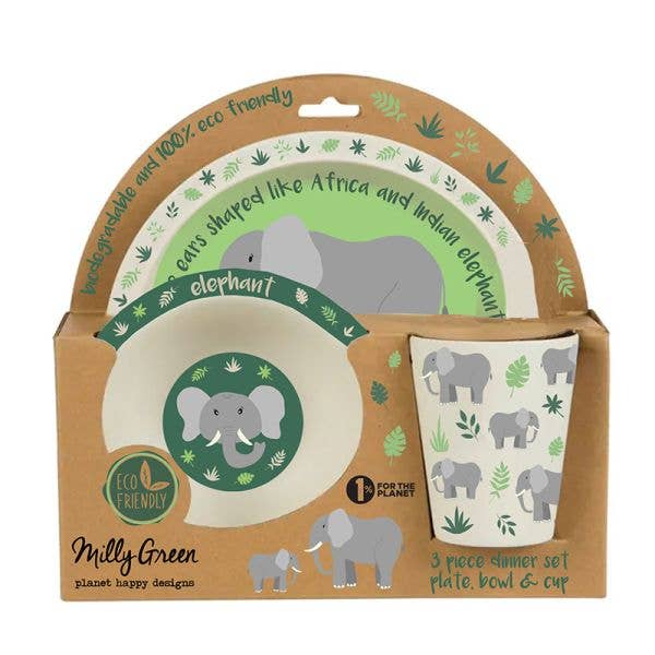 Endangered Animals Elephant - 3pc set - Bamboo