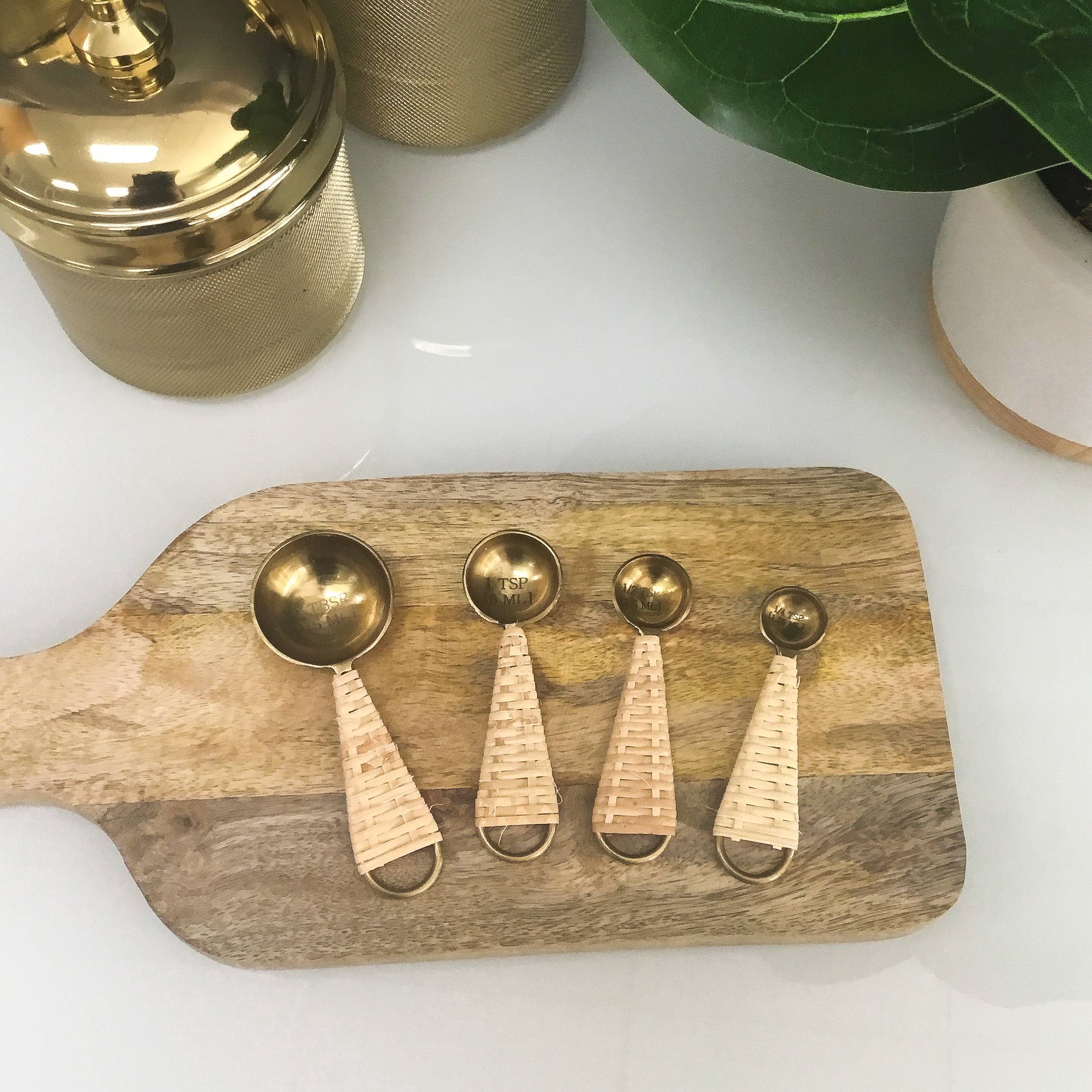 Gold Jute Measuring Spoons, Set of 4