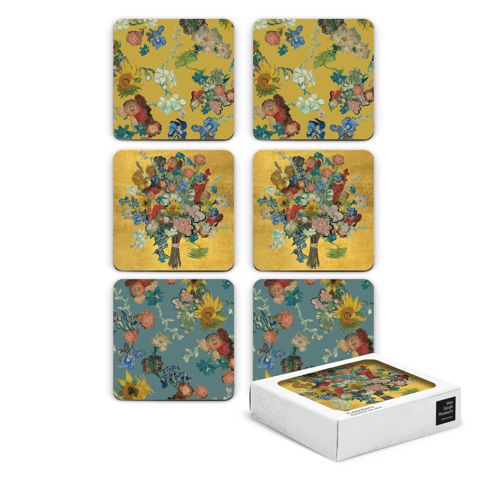 Coaster Box Van Gogh Flowers