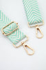 Woven Chevron Print Bag strap in Mint Green