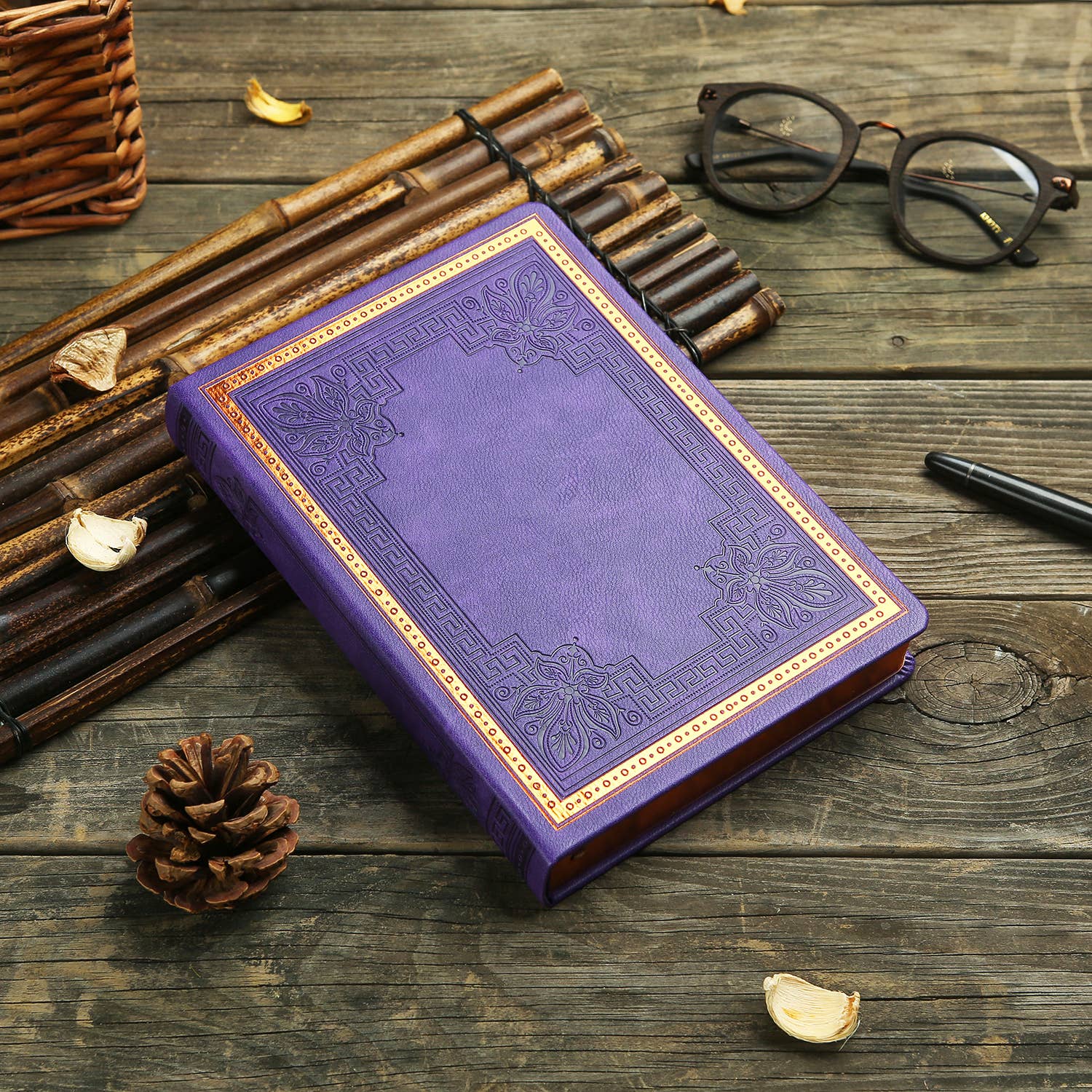 Victoria's Journals Antique Style Diary Hard Cover (Purple)