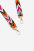 Chevron Print Thin Bag Strap in Orange & Blue