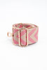 Woven Two Tone Chevron Print Bag Strap in Pink