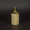 Gold Aluminum Elegant Etched Round Box w/ Polished Lid, L